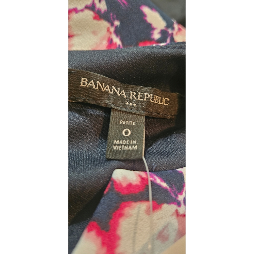Banana Republic Navy and Pink Floral Mini Dress, 0, NWT ✔️ - Picture 7 of 8